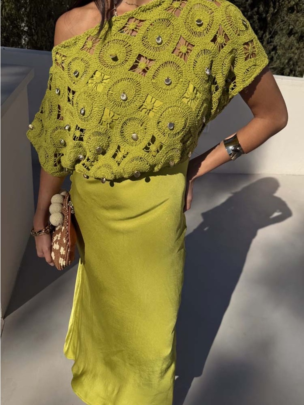 Never Fully Dressed Green Shell Crochet Dress - Picture 4 of 5
